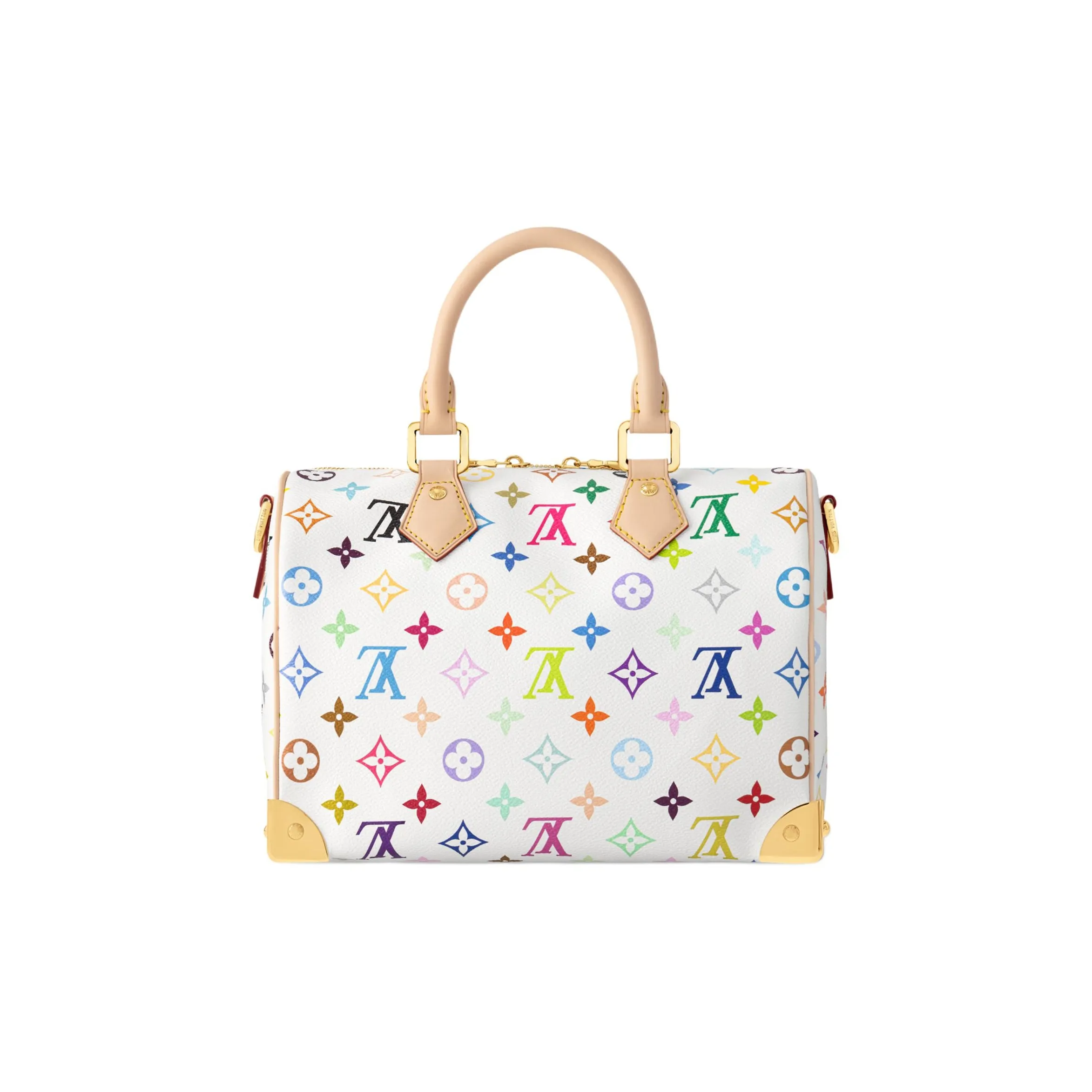 Louis Vuitton x Takashi Murakami Speedy Bandoulière 25 White Monogram Canvas Bag - Image 9