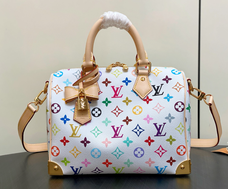Louis Vuitton x Takashi Murakami Speedy Bandoulière 25 White Monogram Canvas Bag - Image 2