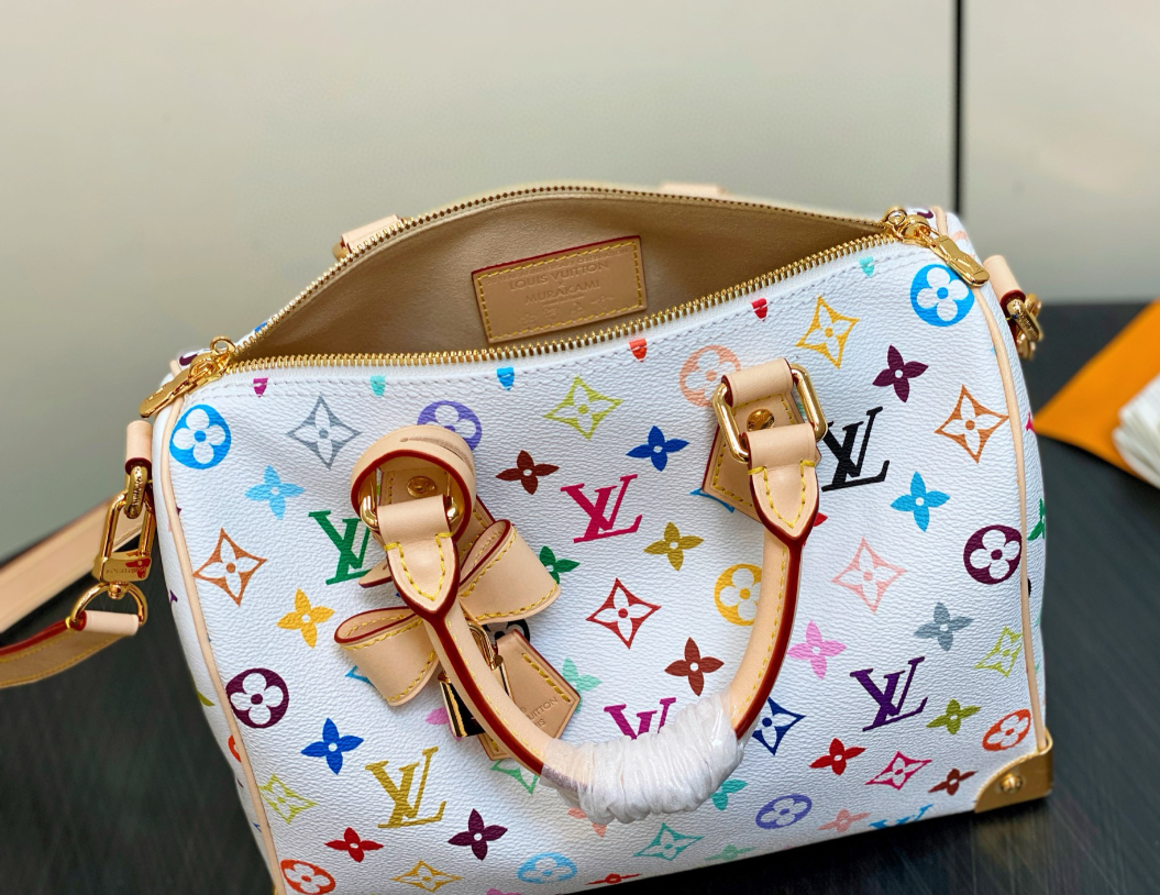 Louis Vuitton x Takashi Murakami Speedy Bandoulière 25 White Monogram Canvas Bag - Image 5