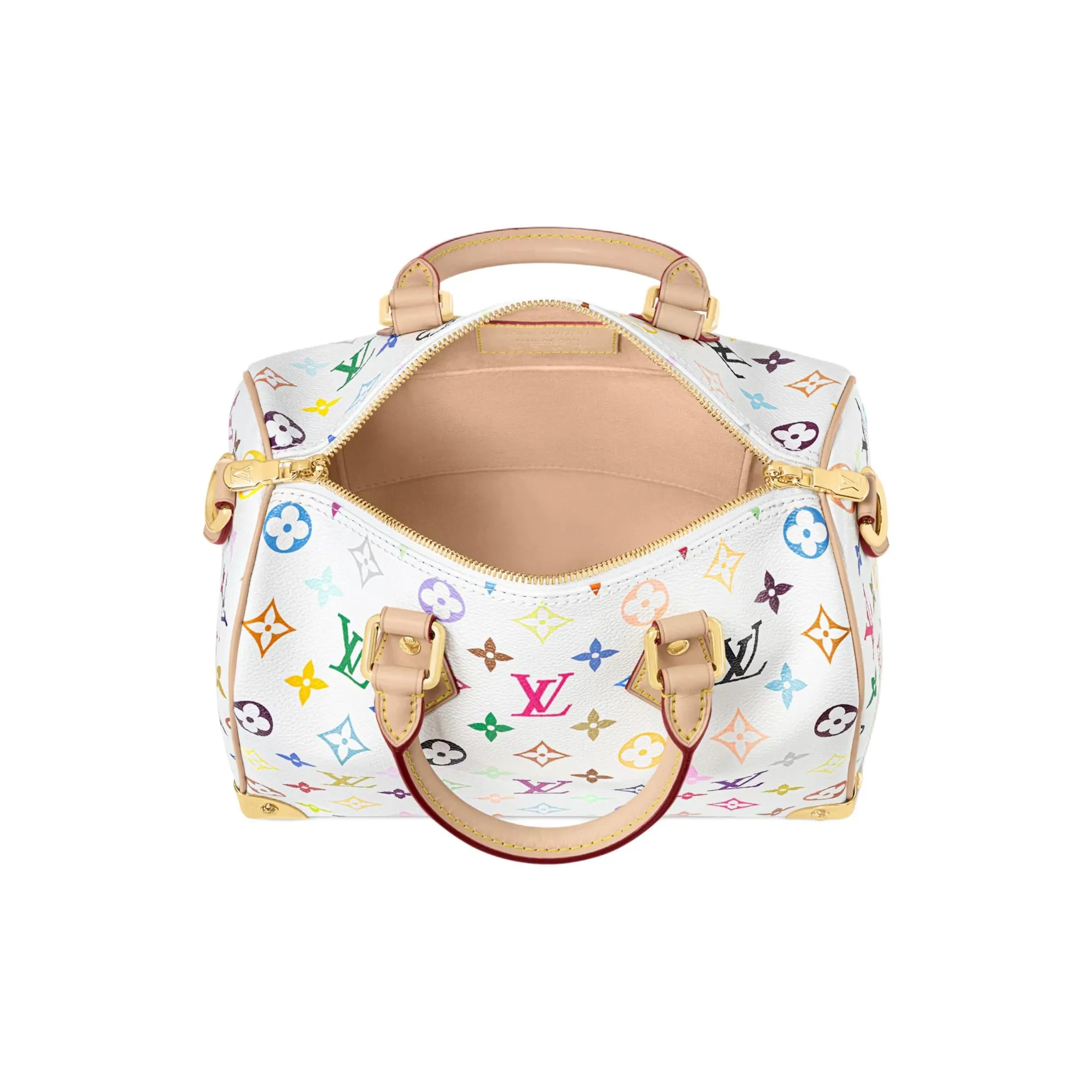 Louis Vuitton x Takashi Murakami Speedy Bandoulière 25 White Monogram Canvas Bag - Image 6