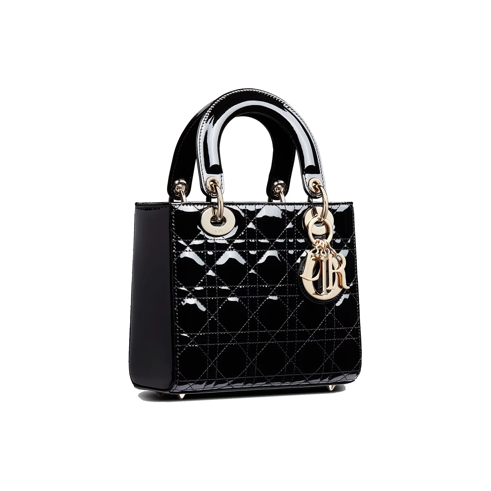 Dior Lady Dior Small Patent Cannage Leather Top Handle Bag - Image 9