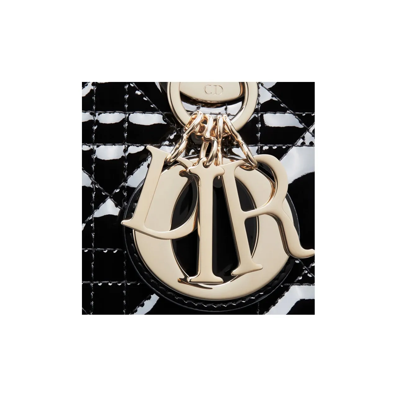 Dior Lady Dior Small Patent Cannage Leather Top Handle Bag - Image 11