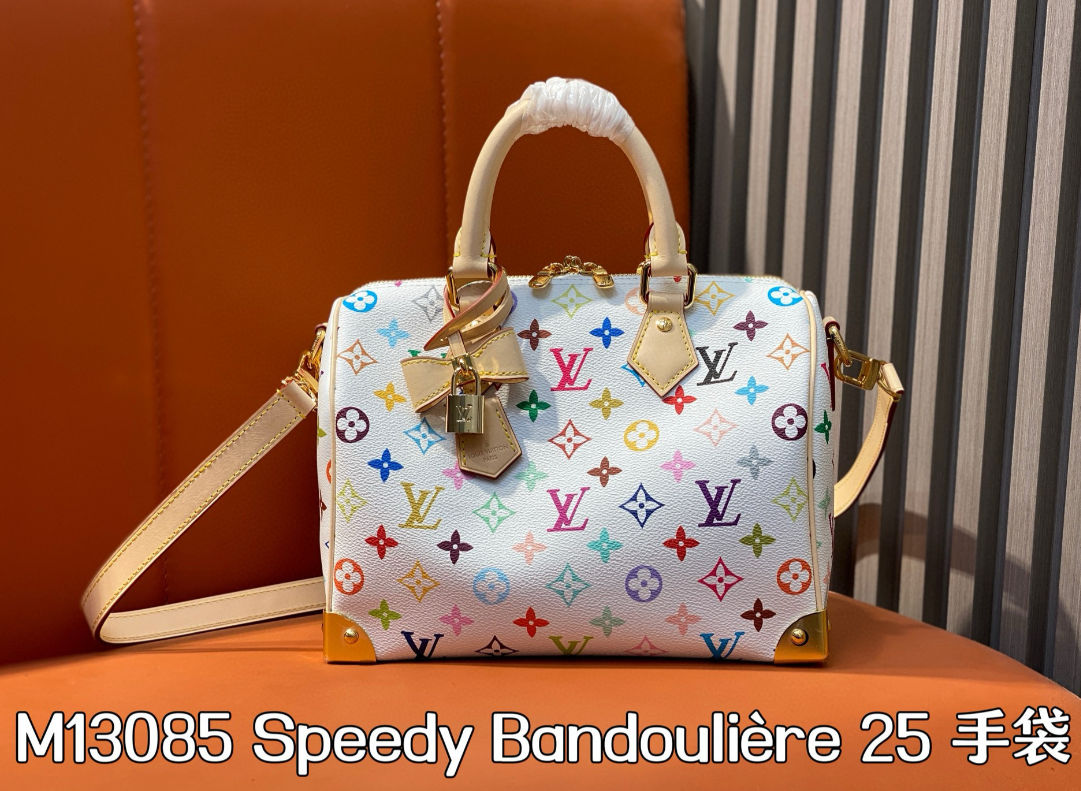Louis Vuitton x Takashi Murakami Speedy Bandoulière 25 White Monogram Canvas Bag - Image 7