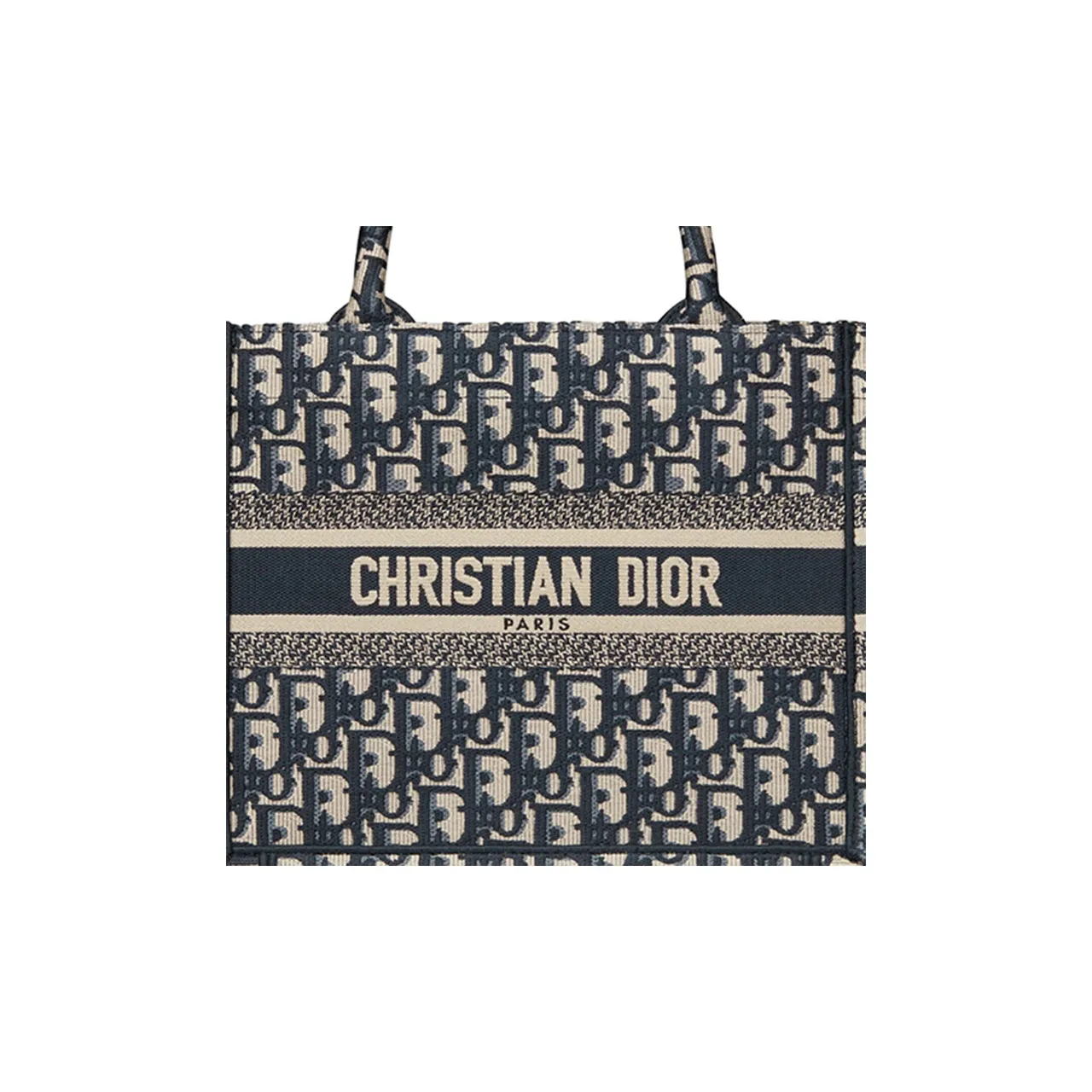 Dior Small Book Tote Blue Oblique Embroidered Tote Bag - Image 8