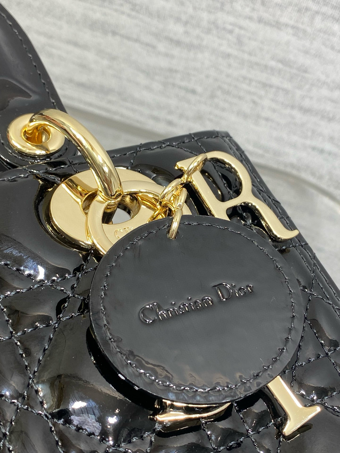 Dior Lady Dior Small Patent Cannage Leather Top Handle Bag - Image 5