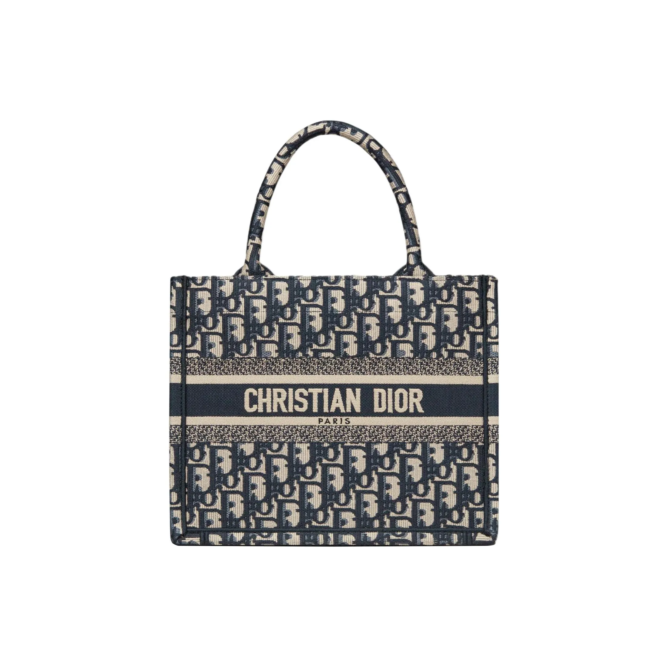 Dior Small Book Tote Blue Oblique Embroidered Tote Bag - Image 10