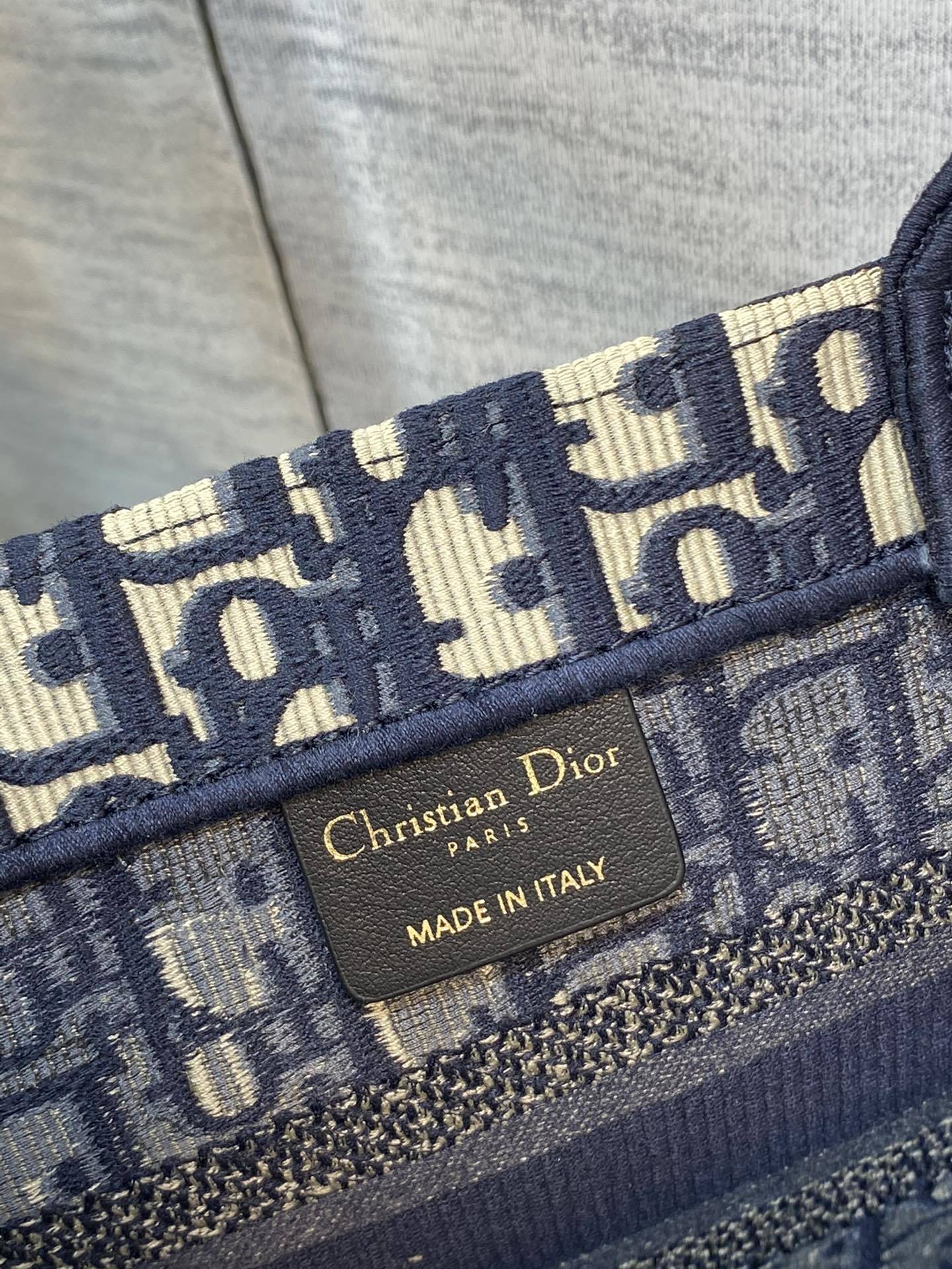 Dior Small Book Tote Blue Oblique Embroidered Tote Bag - Image 11